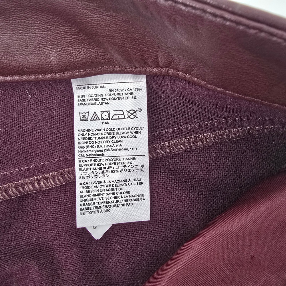 Banana Republic Vegan Leather Bootcut Pants Burgundy Maroon 31/12 Fall 2023 NWT - Picture 6 of 12